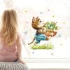 Auf dem Bild ist das Produkt: Wiederverwendbares Fensterbild Frühling Ostern Katze mit Blumen im Korb Schmetterlinge Fensterdeko Kinderzimmer Kind Frühlingsdeko zum Preis von €13.9 abgebildet.