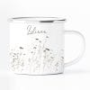 Auf dem Bild ist das Produkt: Campingbecher Emaille Wildgräser Wunschname Natur Naturliebhaber Camper Tasse Wildgras schlicht zum Preis von €12.90 abgebildet.