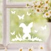 Auf dem Bild ist das Produkt: Fensteraufkleber Fensterbild Frühling Osterhase mit Schmetterlingen wiederverwendbar, weiß Frühling 11 Stück im Set, Dekoration Frühling zum Preis von €8.9 abgebildet.