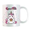 Auf dem Bild ist das Produkt: Perlmutt Tasse KommFetti lustige Einhorntasse Keramik Konfetti Humor bunt Geschenk Geburtstag Karneval Fasching Schimmereffekt zum Preis von €12.90 abgebildet.