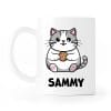 Auf dem Bild ist das Produkt: Tasse dicke Katze mit Wunschnamen lustige Katzentasse Keramik Keks Humor Geschenk Geburtstag zum Preis von €12.90 abgebildet.