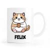 Auf dem Bild ist das Produkt: Tasse dicke Katze mit Wunschnamen lustige Katzentasse Keramik Keks Humor Geschenk Geburtstag zum Preis von €12.90 abgebildet.