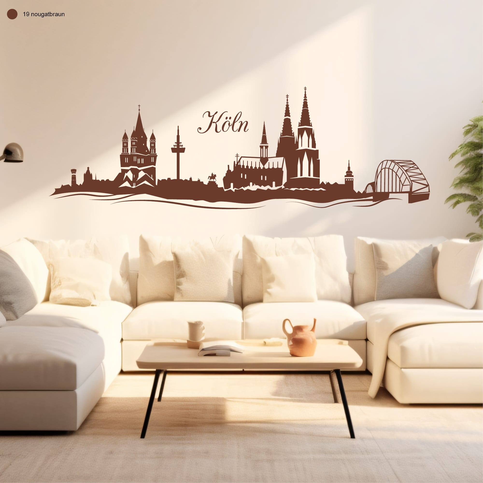 Auf dem Bild ist das Produkt: Wandtattoo Skyline Köln Wandaufkleber, Wanddekoration zum Preis von €29.90 abgebildet.