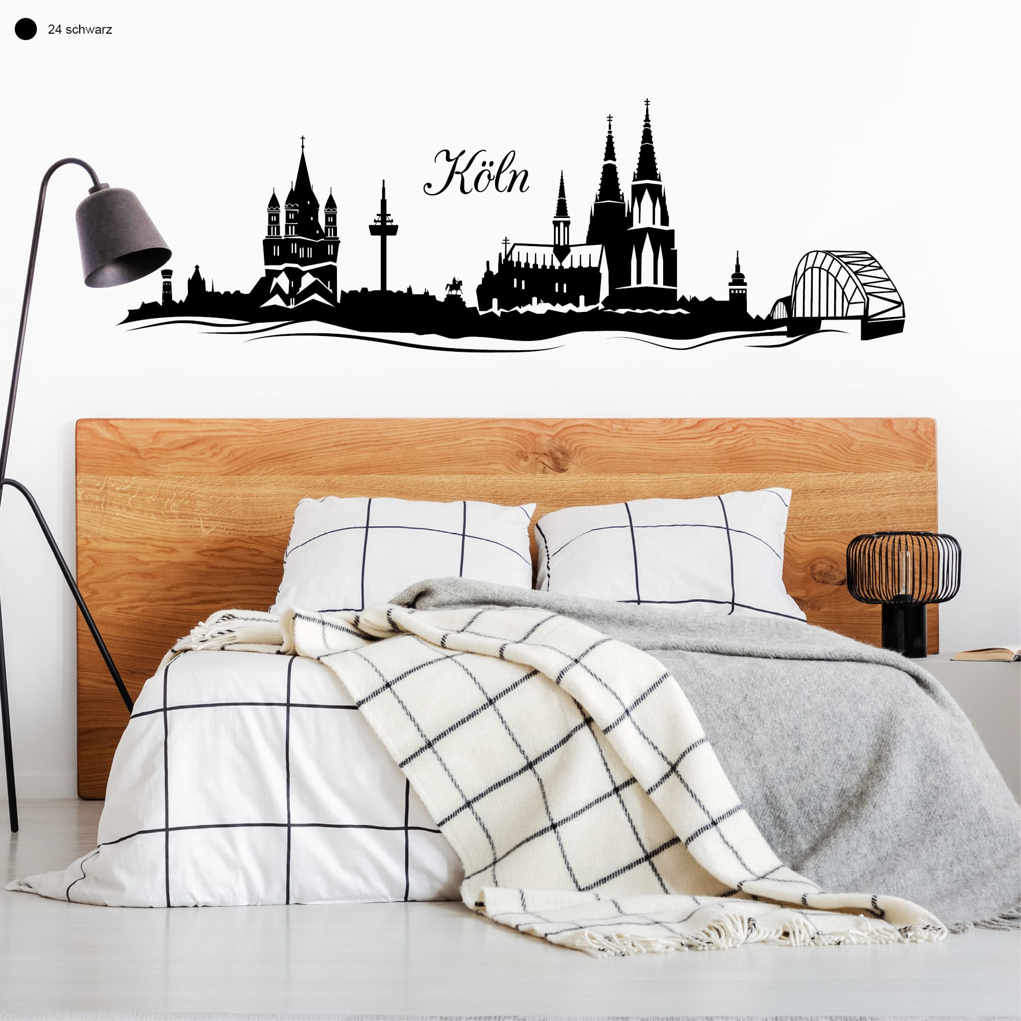 Auf dem Bild ist das Produkt: Wandtattoo Skyline Köln Wandaufkleber, Wanddekoration zum Preis von €29.90 abgebildet.