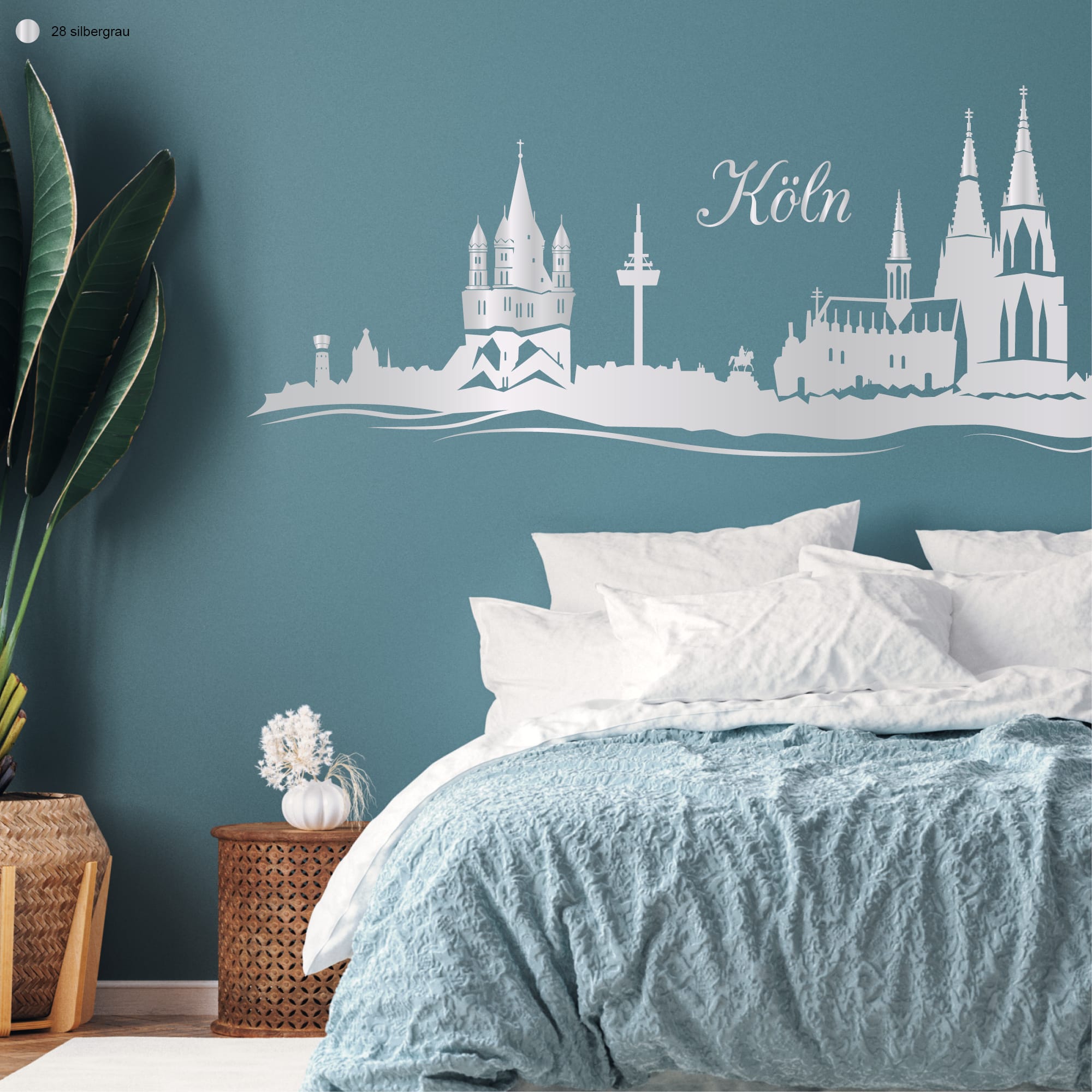 Auf dem Bild ist das Produkt: Wandtattoo Skyline Köln Wandaufkleber, Wanddekoration zum Preis von €29.90 abgebildet.