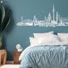 Auf dem Bild ist das Produkt: Wandtattoo Wandsticker Messestadt Leipzig Skyline Dekoration Heimat zum Preis von €29.90 abgebildet.