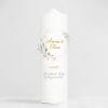 Auf dem Bild ist das Produkt: Weiße Hochzeitskerze personalisierbar Hochzeitstag Hochzeit Blätterkranz personalisiert Hochzeitsgeschenk Spruch, Valentinstagsgeschenk zum Preis von €5.9 abgebildet.