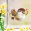 Auf dem Bild ist das Produkt: Fensterbild Frühling Ostern Vogelkinder bunte Fensterdekoration wiederverwendbare Fenstersticker, Osterdeko, Frühlingsdeko zum Preis von €13.90 abgebildet.