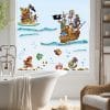 Auf dem Bild ist das Produkt: Fensteraufkleber Fensterbild Kinderzimmer Unterwasserwelt Pirateninsel Piraten Meerjungfrau wiederverwendbare Fensterdekoration zum Preis von €22.90 abgebildet.