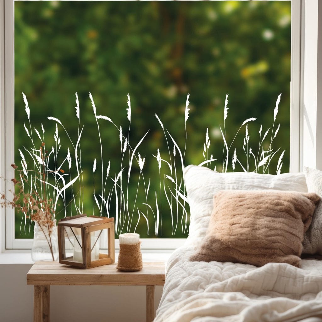 Whaline Fensteraufkleber Frühlingsblumen – 2 Bögen, 30x60 Cm, Wiederverwendbar, Mit Schmetterlingen & Wildblumen