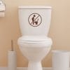 Auf dem Bild ist das Produkt: WC Aufkleber Badezimmer Gäste-WC Nicht im Stehen pinkeln, 30 Farben, rückstandslos entfernbar, hochwertige Vinylfolie, WC Aufkleber Klodeckel zum Preis von €8.90 abgebildet.