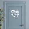 Auf dem Bild ist das Produkt: Türaufkleber Eulen Pärchen mit WC-Schriftzug, 30 Farben, selbstklebender Türsticker für Bad & Gäste-WC, rückstandslos entfernbar, hochwertige Vinylfolie, WC Aufkleber Tür, WC Schild zum Preis von €10.90 abgebildet.