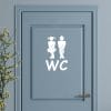 Auf dem Bild ist das Produkt: Wandtattoo Türaufkleber Gäste-WC Badezimmer Strichmännchen Türschild Sticker zum Preis von €9.9 abgebildet.