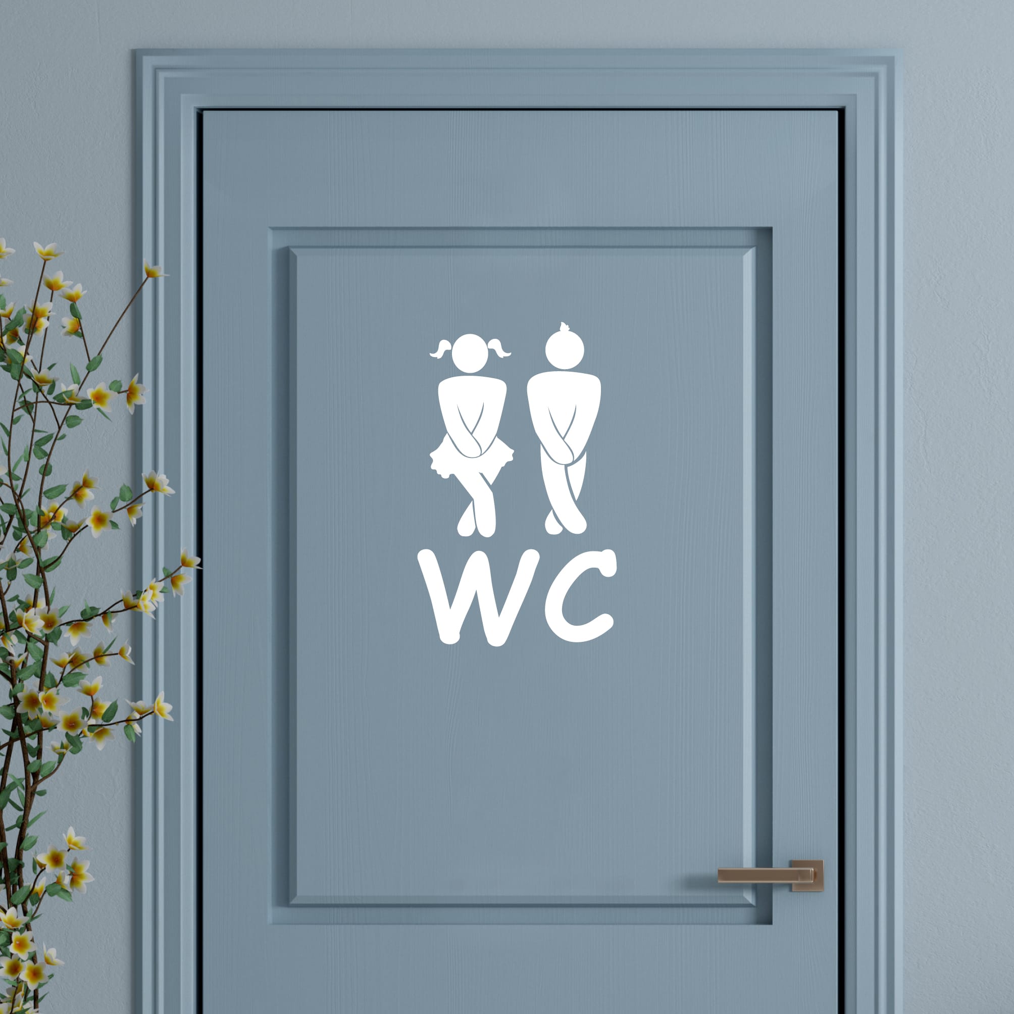 Auf dem Bild ist das Produkt: Wandtattoo Türaufkleber Gäste-WC Badezimmer Strichmännchen Türschild Sticker zum Preis von €9.9 abgebildet.