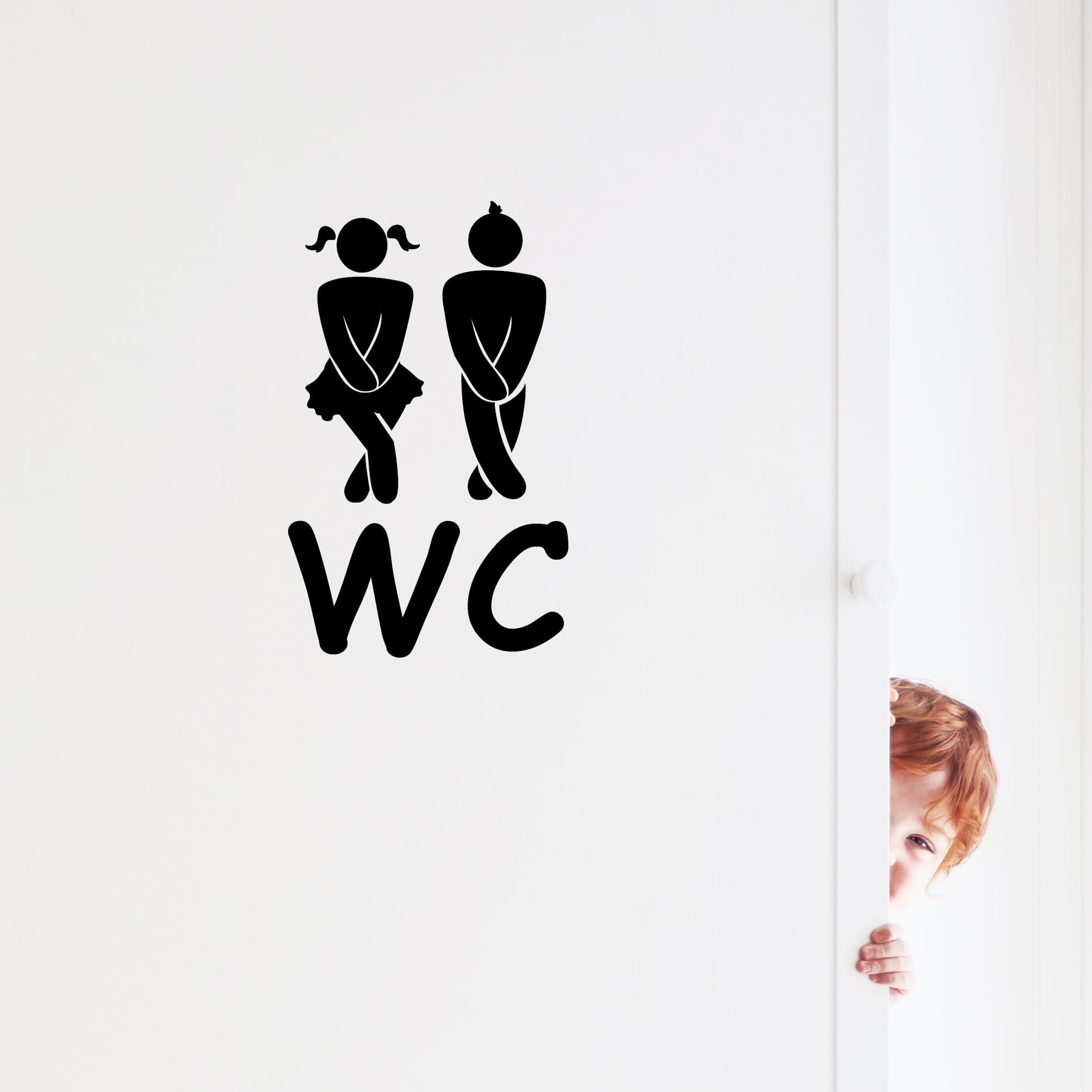 Auf dem Bild ist das Produkt: Wandtattoo Türaufkleber Gäste-WC Badezimmer Strichmännchen Türschild Sticker zum Preis von €9.9 abgebildet.