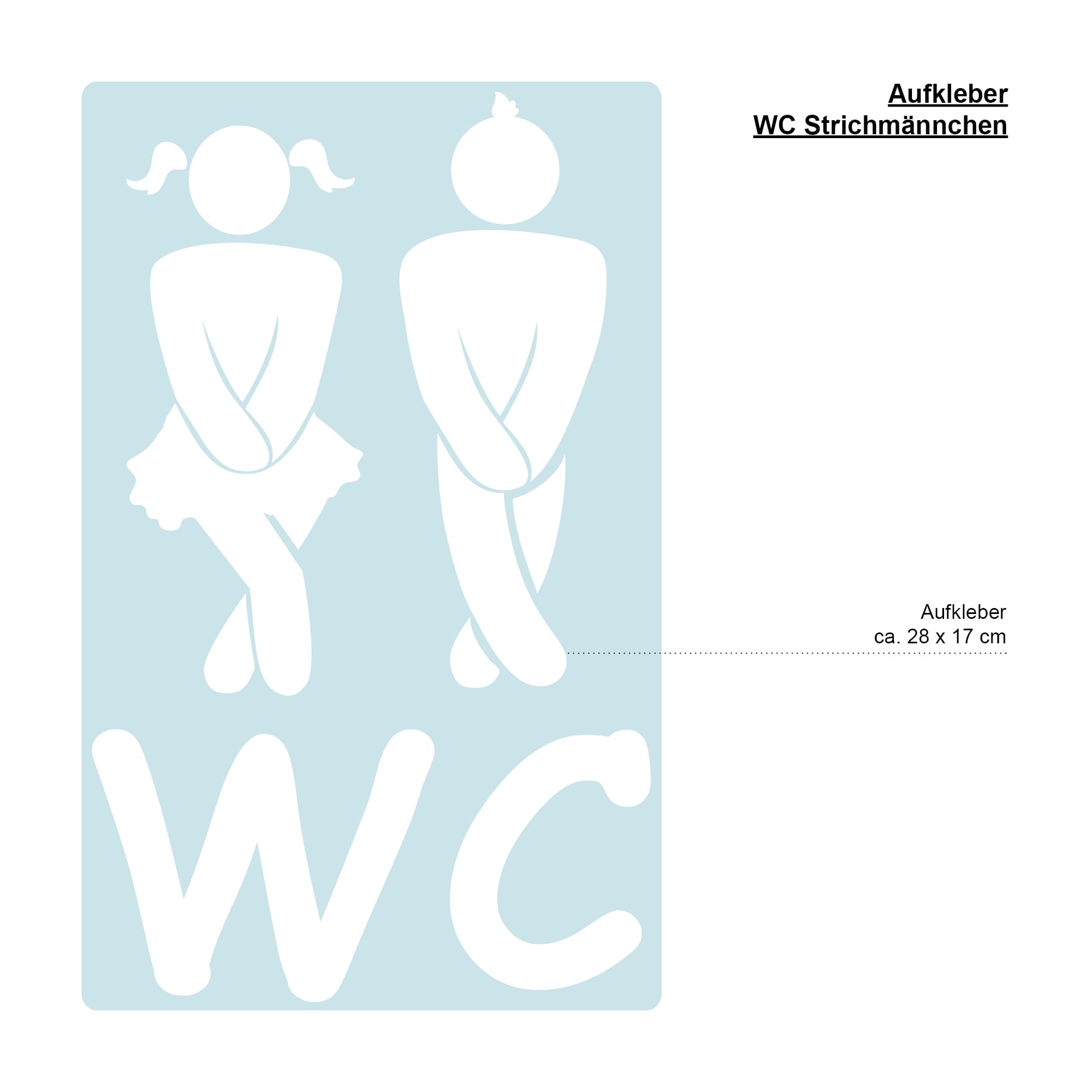 Auf dem Bild ist das Produkt: Wandtattoo Türaufkleber Gäste-WC Badezimmer Strichmännchen Türschild Sticker zum Preis von €9.9 abgebildet.