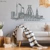 Auf dem Bild ist das Produkt: Wandtattoo Skyline Ruhrgebiet Ruhrpott Industriekultur Zeche Gasometer NRW Dortmund Bochum Essen Hamm Wandaufkleber Heimat Heimatliebe zum Preis von €16.90 abgebildet.