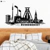 Auf dem Bild ist das Produkt: Wandtattoo Skyline Ruhrgebiet Ruhrpott Industriekultur Zeche Gasometer NRW Dortmund Bochum Essen Hamm Wandaufkleber Heimat Heimatliebe zum Preis von €16.90 abgebildet.
